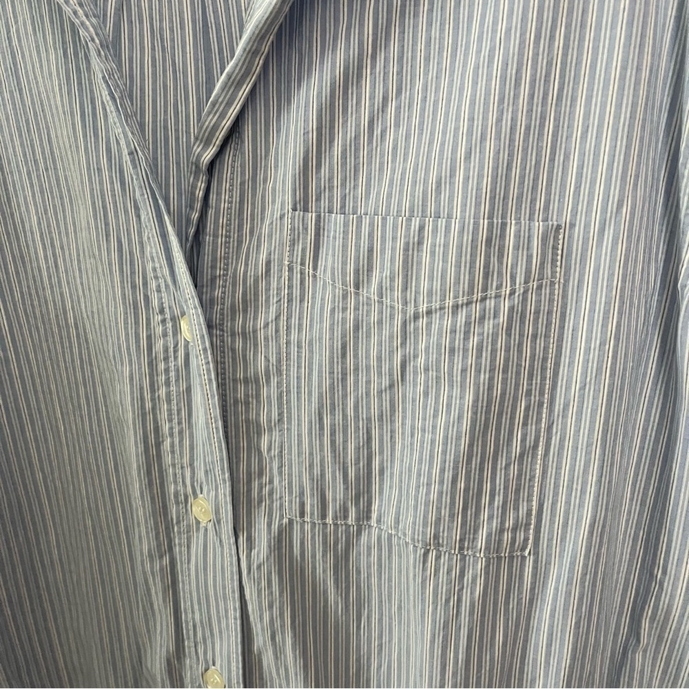 REISS US sz 10 Mia Striped Dress Blue White Waistband Long Sleeve Woven - Picture 6 of 13